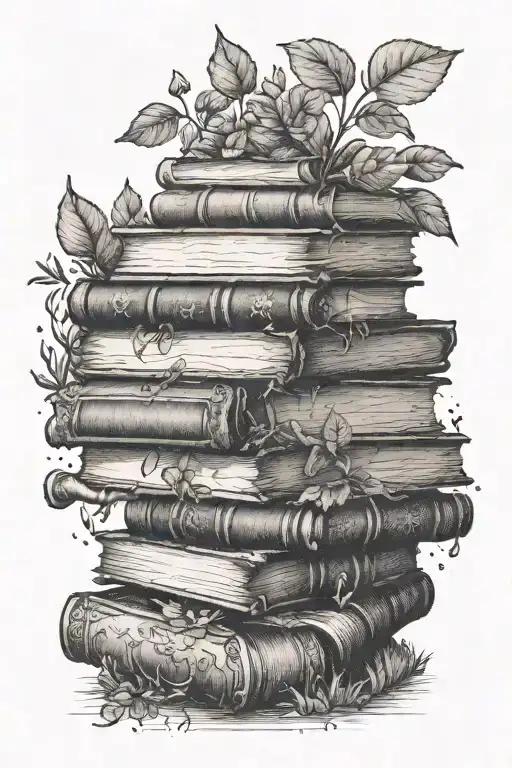  It should feel like a library in a woodland botanical garden with stacks of old book.  tattoo design idea