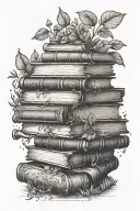  It should feel like a library in a woodland botanical garden with stacks of old book.  tattoo design idea