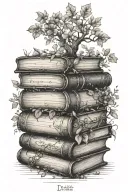  It should feel like a library in a woodland botanical garden with stacks of old book.  tattoo design idea