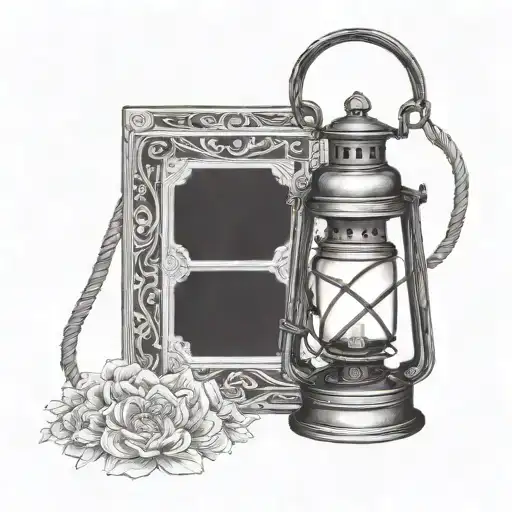 oil lantern tattoo design idea