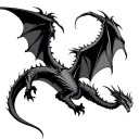 fierce dragon flying tattoo design idea