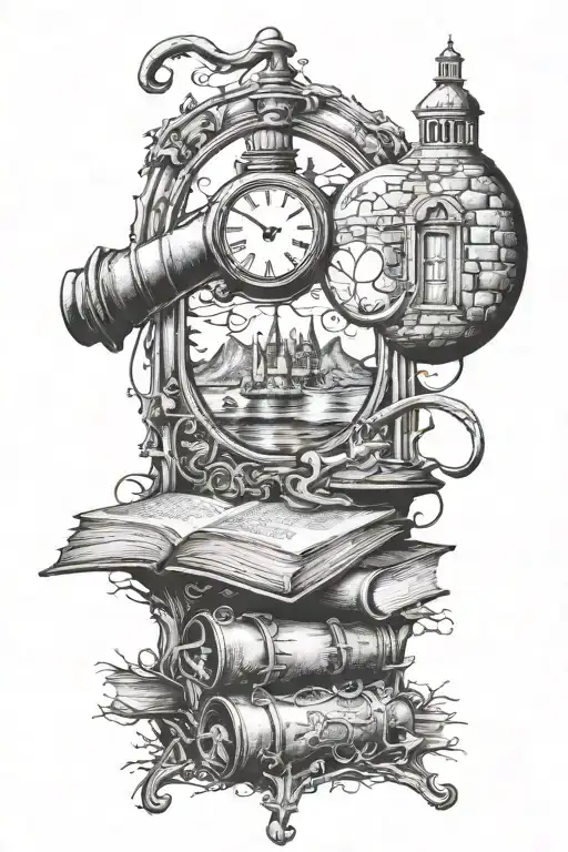 platform 9 3/4 and wand casting a spell tattoo design idea