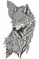 wolf looking straight  tattoo design idea