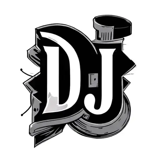 "DJ" number 20 tattoo design idea