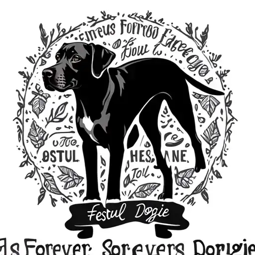 "Festus Forever~Soul Doggie" vizsla dog silhouette tattoo design idea