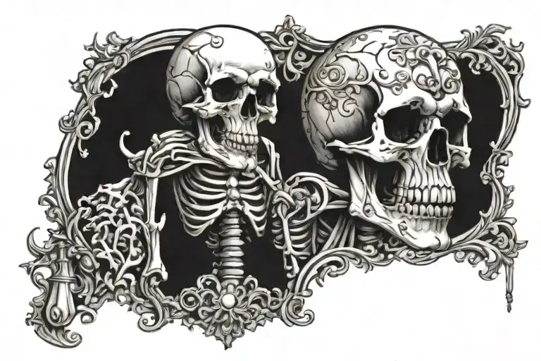 Skeleton tattoo design idea