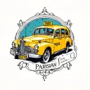 Parisian taxi badge tattoo design idea