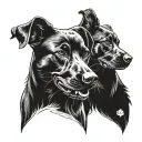 2 Black Labs tattoo design idea