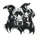 2 Black Labs tattoo design idea