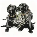 2 Black Labs tattoo design idea