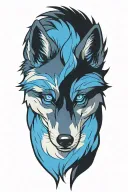 cherokee wolf puppy blue eyes anime tattoo design idea
