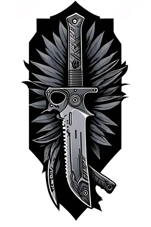 csgo knife patchwork tattoo tattoo design idea