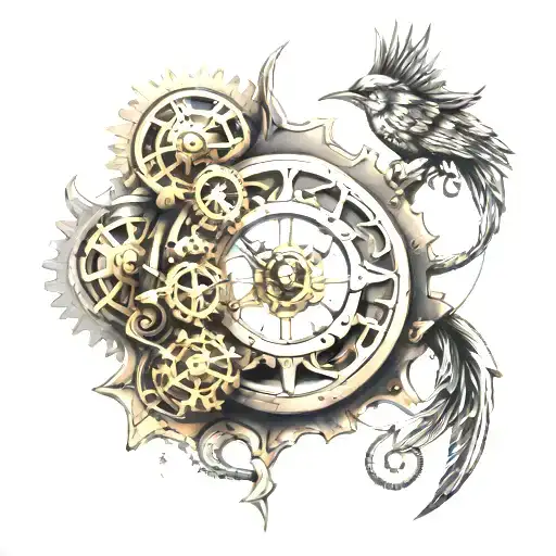steampunk tattoo design idea