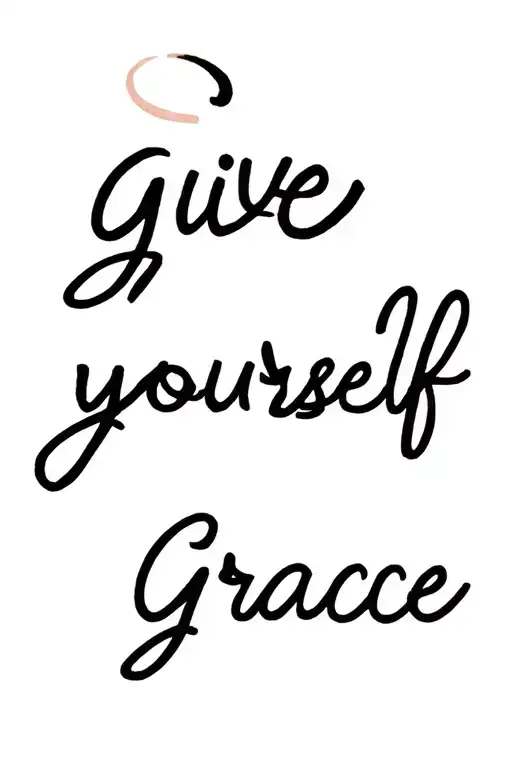 give yourself grace written vertically tattoo design idea