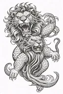 lion roaring tattoo design idea