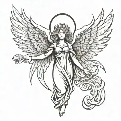 angel seraphim angel tattoo design idea