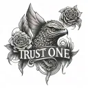 trust no one tattoo design idea