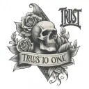 trust no one tattoo design idea
