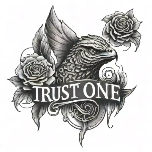 trust no one tattoo design idea