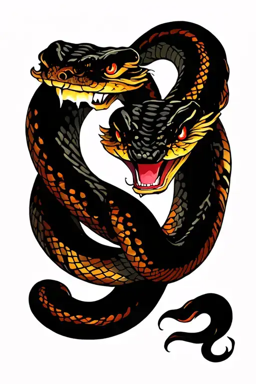 Snake Japanese tattoo design idea
