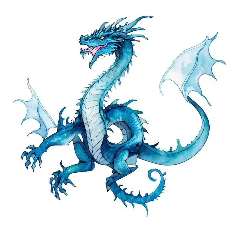 steampunk dragon wrapping tattoo design idea