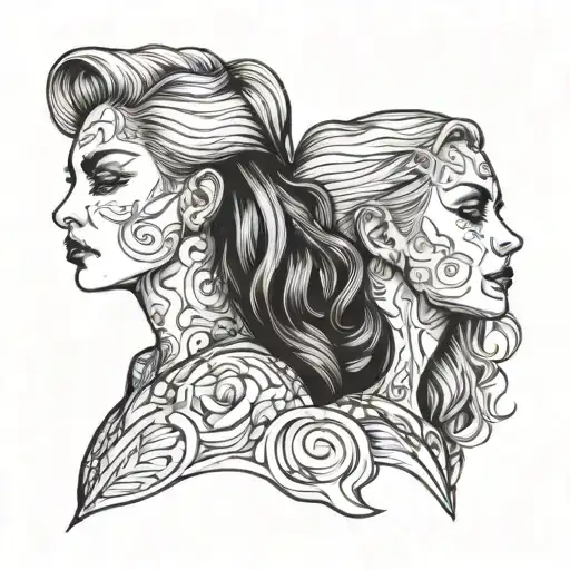 Lesbian Couple tattoo design idea