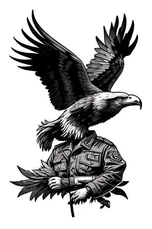 albanian eagle, toronto canada, canadian military, police officer tattoo design idea