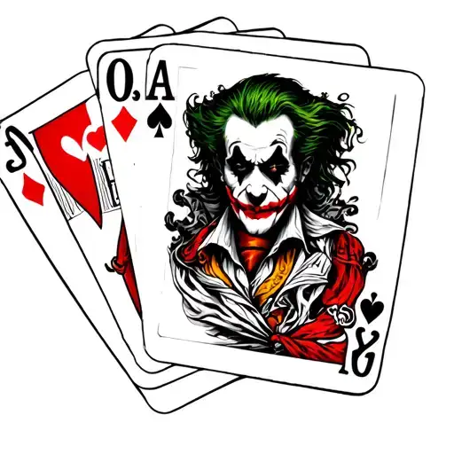 forearm tattoo of the icp hatchet man and the joker's cards albums tattoo design idea