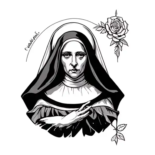 Nun tattoo design idea