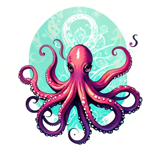 octopus feminine tattoo design idea