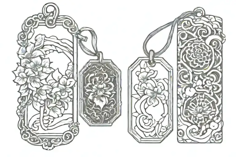 single omamori japanese blank paper charm tattoo design idea