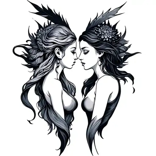 Aquarius And Gemini tattoo design idea
