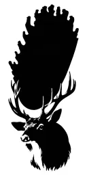 Yosemite valley and stag head tattoo design idea