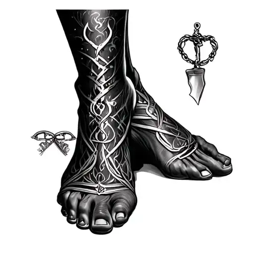 femdom feet flr chastity subliminal mythology tattoo design idea