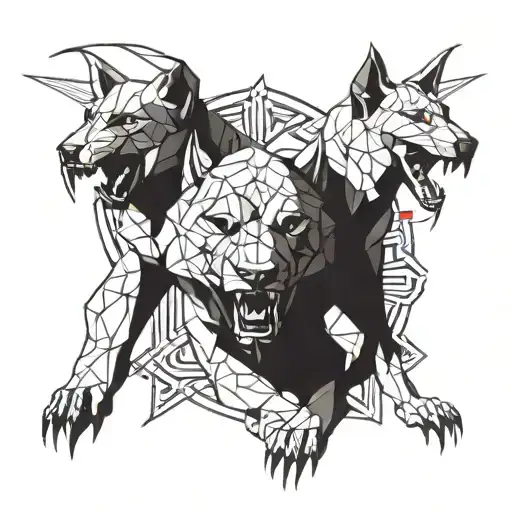Cerberus guarding the gates tattoo design idea