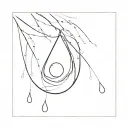 tear drop falling from one tattoo design idea