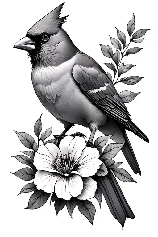 cardinal, stained glass, nurse shark, emotional August and November birth flower tattoo design idea