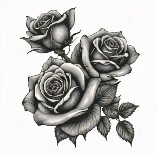 three roses intertwining vertical tattoo tattoo design idea