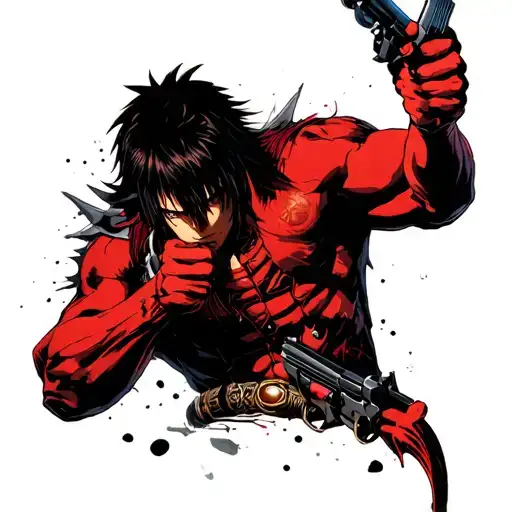 dante from devil may cry 3 tattoo, with pistols drive the demon tattoo design idea