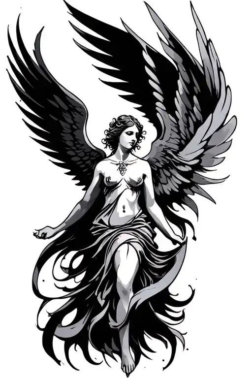 abstract angel tattoo design inspired tattoo design idea