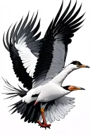 crane bird flying tattoo design idea