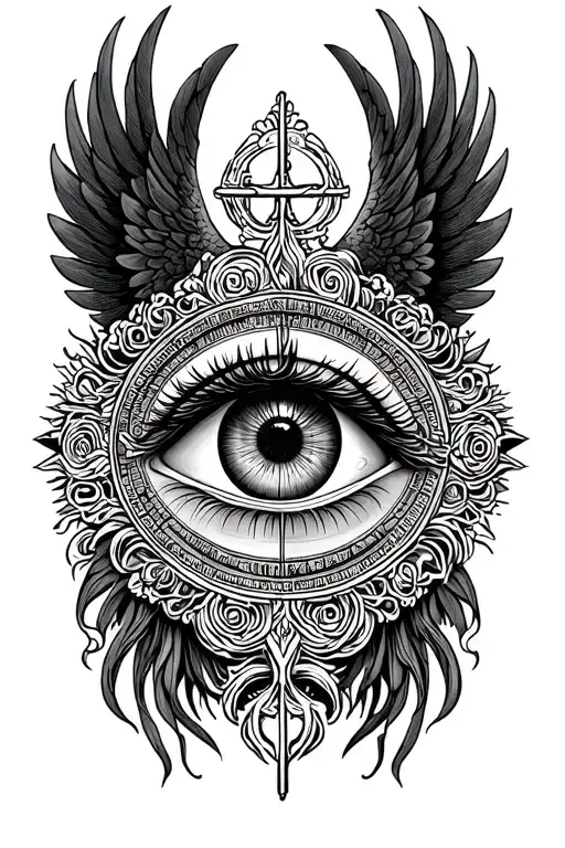 libra  eye biblical accurate angel tattoo design idea