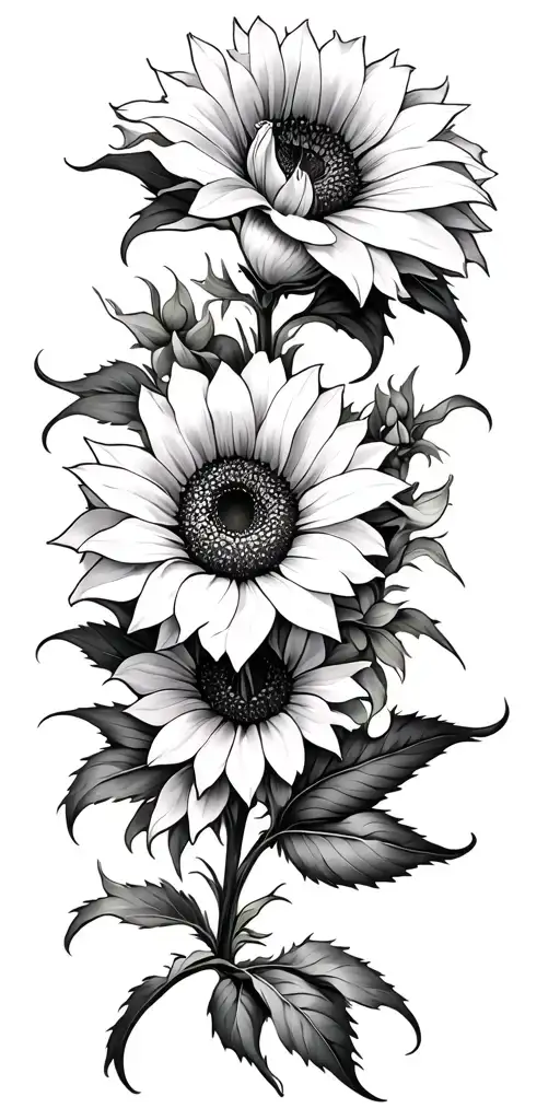 lily rose sunflower geo symteric shapes tatto tattoo design idea