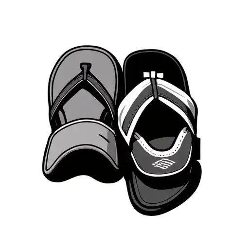 flip flops and baseball cap tattoo design idea