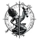 Libra And Sagittarius Combined tattoo design idea