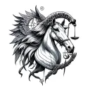 Libra And Sagittarius Combined tattoo design idea