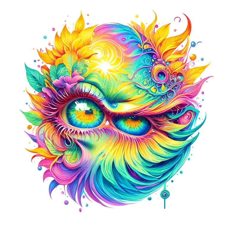 lsd acid trip tattoo design idea
