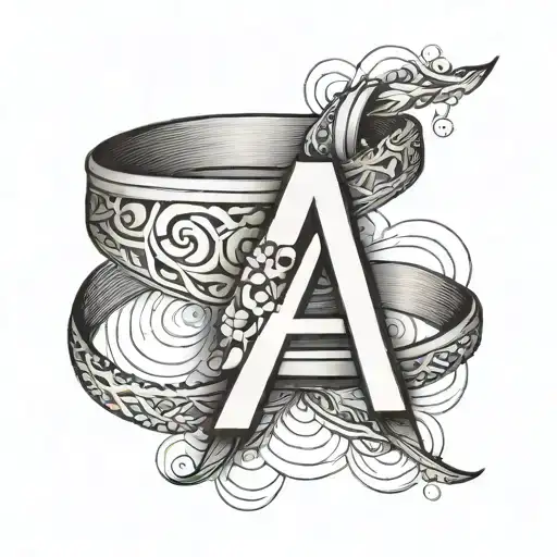 ankle bracelet with letter A minimalist tattoo tattoo design idea