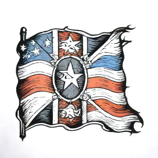 puerto rico flag tattoo design idea