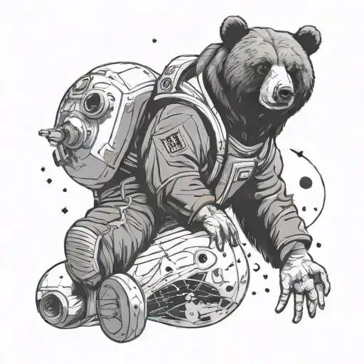 i dont sell dope i just look dope bear in space tattoo design idea